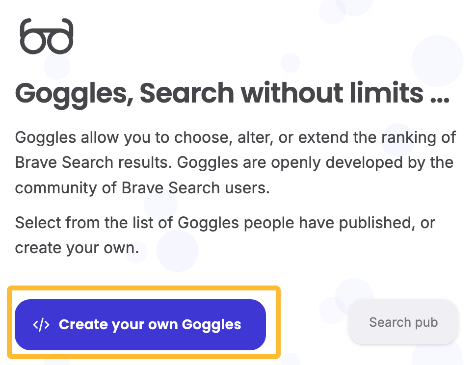 Creating your own Goggles in Brave