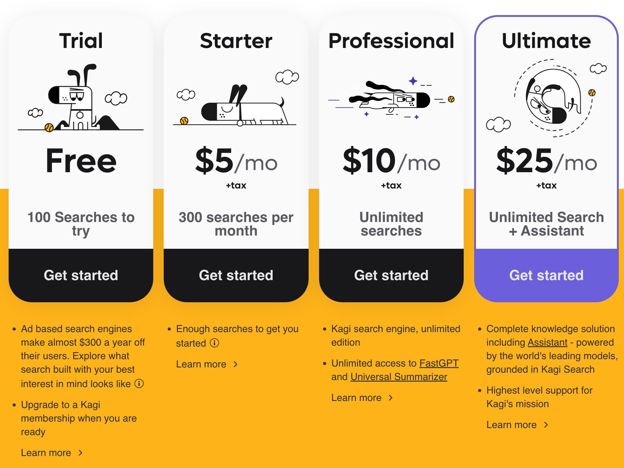 Kagi pricing plans