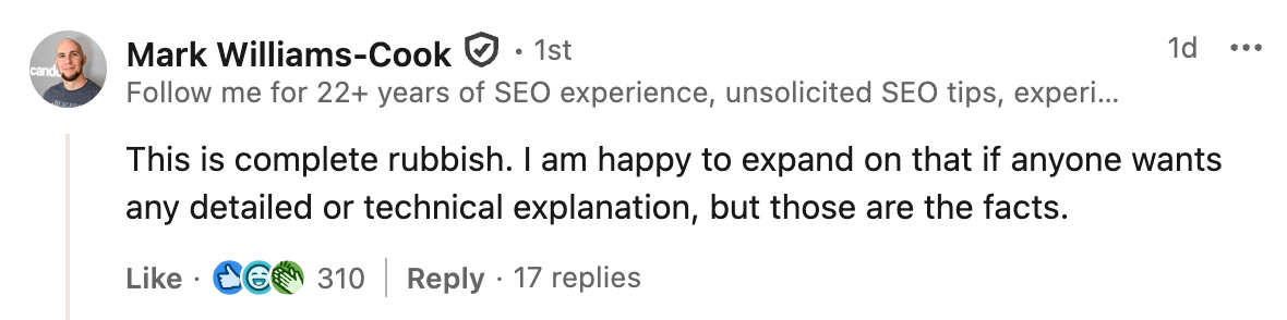 SEOs replying that you can't replace SEO tools with AI